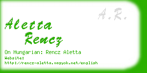 aletta rencz business card